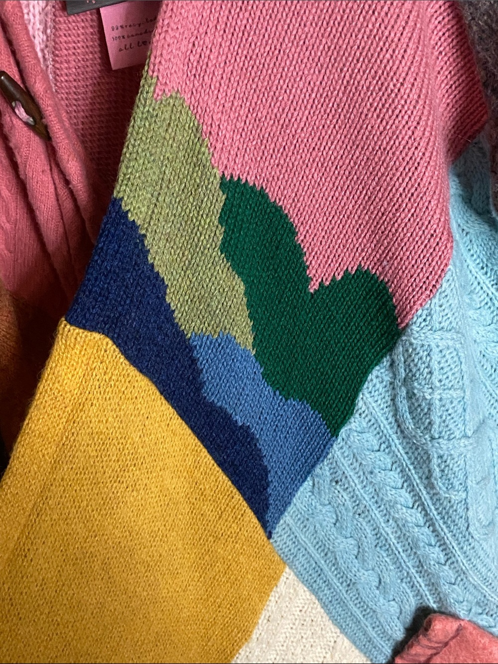 Colorblock Patchwork Long Cardigan Sweater - Picture 10 of 10